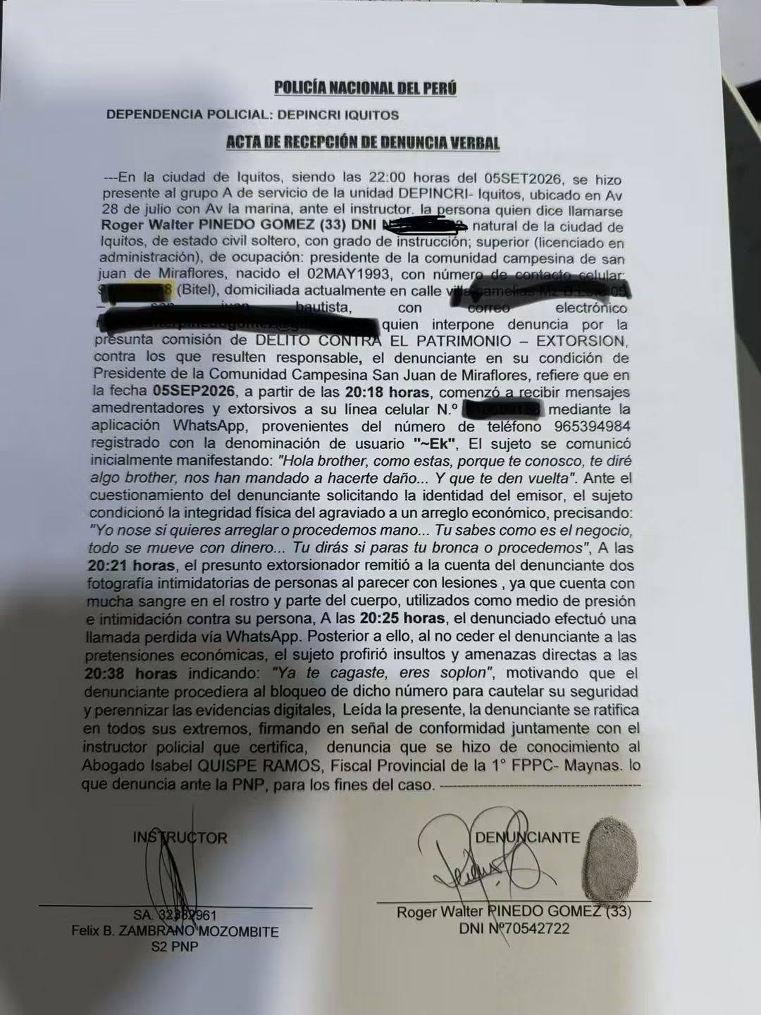 EXTORSIÓN Y AMENAZAS SANGRIENTAS CONTRA PRESIDENTE COMUNAL